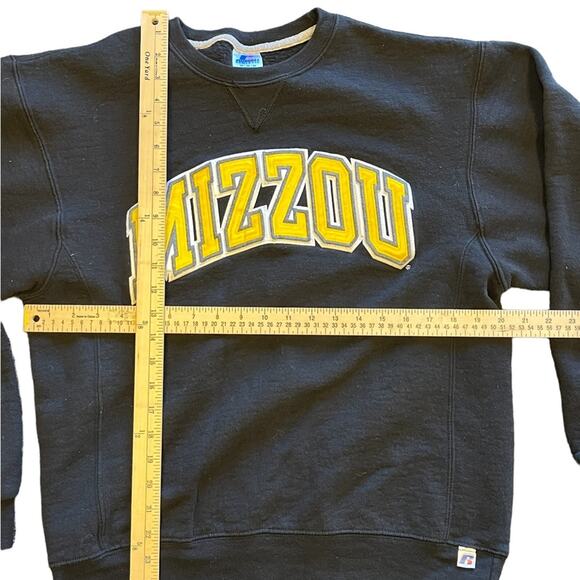 90s University Missouri Black & Yellow pullover sweatshirt size medium UNISEX - Picture 2 of 6